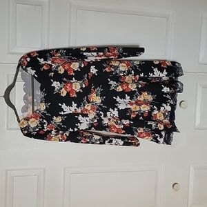 Floral boat neckline mini dress, never worn